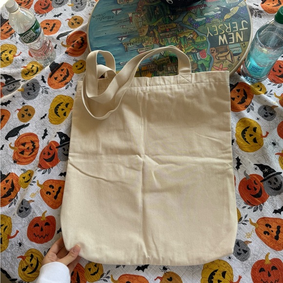 Anthropologie Cream Canvas Tote - Picture 2 of 3